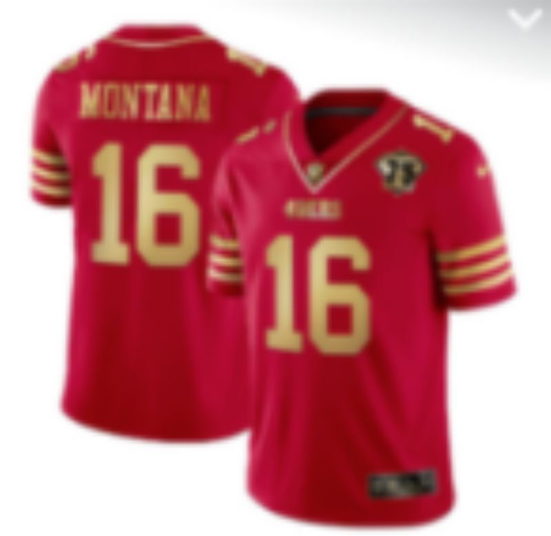 Men San Francisco 49ers 16 Montana Red 75th Nike Limited NFL 2025 Jersey style 03